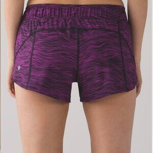 Lululemon Reversible Double Time Short 3" Pink Black Size 8 Activewear Run Gym